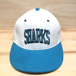 Vintage San Jose Sharks Hat Cap Fitted Size 7 Pro-Line 90s White Hockey NHL